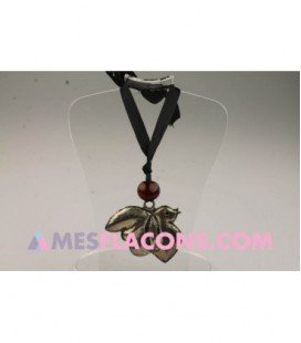 Pendentif - Oiseau argt & boule rouge